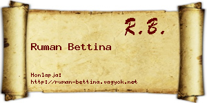 Ruman Bettina névjegykártya